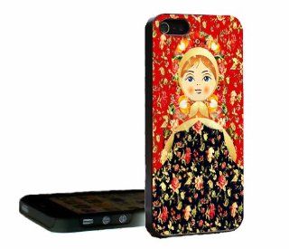 Matryoshka Style Russia Doll Back Case (iPhone 4 4s Plastic   Black) Cell Phones & Accessories