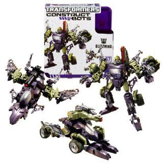 Hasbro Year 2013 Transformers Construct Bots Series 6 Inch Tall Triple Changers Class Robot Action Figure Set #E102   Decepticon BLITZWING with Alternative Mode as Tank or Fighter Jet (Total Pieces 67) Toys & Games