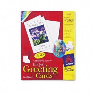 AVE3265   Personal Creations Ink Jet White 1/2 Fold Cards/Envs.  Greeting Cards 