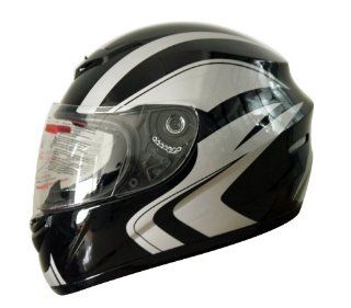Eight One Eight Full Face Motorcycle Helmet Black/Silver Graphic Sports & Outdoors