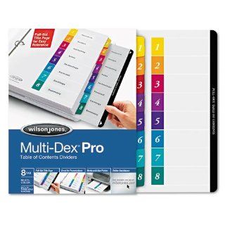 Multi Dex Quick Reference Index, Assorted Color 8 Tab, Letter, 8/Set, Sold as 1 Set 