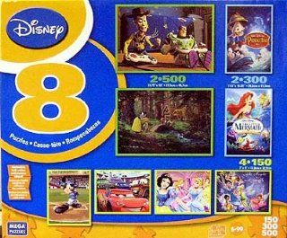 Eight Puzzles in One Box  Disney but with damaged box Toys & Games