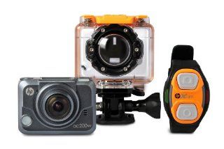 HP 0.83 Inch Action Cam ac200w Waterproof Video Camera with OLED (Grey)  Camera & Photo