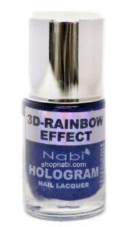 Nabi Hologram Nail Polish Holographic Effect (Navy Blue) Health & Personal Care