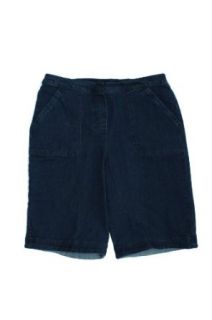 Alfred Dunner Santorini Flat Front Denim Shorts Indigo 18