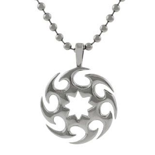 Stainless Steel Tribal Design Circle Necklace Jewelry