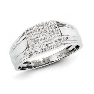 Celtic Sterling Silver Rhodium Plated Diamond Men's Ring Jewelry