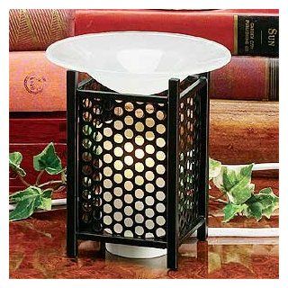 Electric Essential Oils Fragrance Oils Diffuser Burner w/ Free One Bottle(1/2 Fl.oz) Random Fragrance Oil  Mesh, Round Design and Gorgeous Frost Glass Top,35 Watt Halogen Bulb with Touch Dimmer Switch , 5" H, The Most High End Quality in The Market,Su
