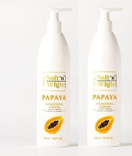 Swiss Soft n White Papaya Lightening Lotion Even Lighter Skin Tone Whitening(PACK OF 2)  Skin Care Product Sets  Beauty
