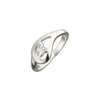 Sterling Silver Ladies Trinity Knot Teardrop Celtic Ring (Width 9mm)   5 HYPM Jewellery Jewelry