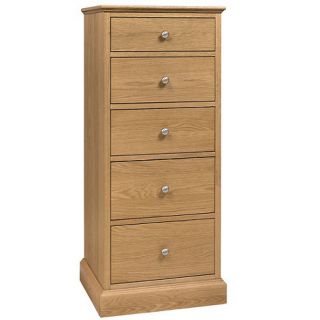 Oak Whitworth five drawer tall chest
