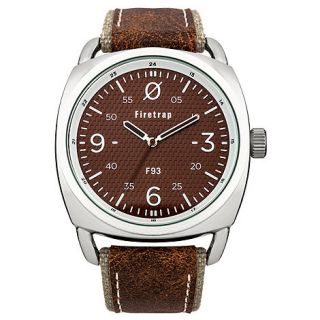 Firetrap Mens brown canvas strap watch with brown dial
