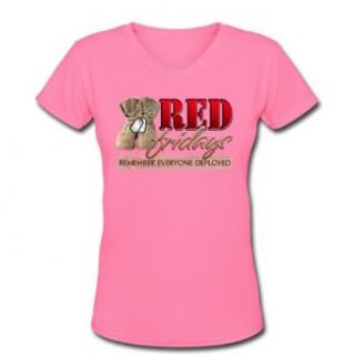 Spreadshirt Women's Red Fridays RememberV Neck T Shirt Clothing