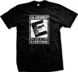 2nd Amendment, Rated E For EVERYONE Men's T shirt, 2nd Amendment Gun Rights Rated E Pistol Design Men's Tee Clothing