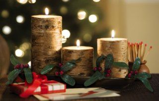 Collections Etc   Northwoods Holiday Birch Candle Gift Set By Collections Etc   Scented Candles