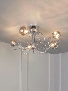 Linea Cos chrome 5 light smoked ball ceiling light