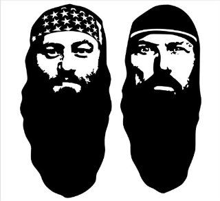 Duck Brothers Duck Dynasty Facial Silhouettes Duck Commanders Decal Sticker Laptop, Notebook, Window, Car, Bumper, EtcStickers 5.6"x6"in. in BLACK Exterior Window Sticker with  