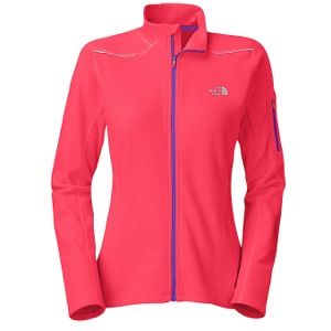 The North Face TKA 80 Fleece Full Zip Top   Womens   Running   Clothing   Rocket Red