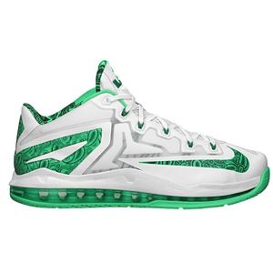 Nike Air Max LeBron XI Low   Mens   Basketball   Shoes   White/Lucid Green/Metallic Silver/Green