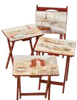Shop Cape Craftsman TV Tray Set with Stand, Nantucket, Set of 4 at the  Furniture Store
