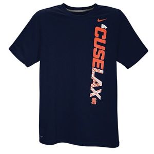 Nike Lax Dri Fit Cotton Practice T Shirt   Mens   Lacrosse   Clothing   Syracuse Orange   Navy