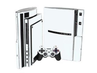 PlayStation 3 Skin (PS3)   NEW   WINTER WHITE system skins faceplate decal mod Video Games
