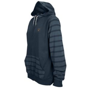 Nike Terry Stripe Jersey Full Zip Hoodie   Mens   Casual   Clothing   Black/Anthracite