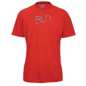 Under Armour Heatgear Reflective Run Graphic T Shirt   Mens   Running   Clothing   Red/Reflective