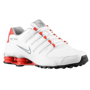 Nike Shox NZ   Mens   Running   Shoes   White/Met Silver/Cool Grey/Black/Challenge Red