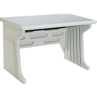 Iceberg Aspira™ Modular Workstation Desk, 30H x 48W x 28D, Granite/Platinum Frame