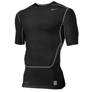 Nike Pro Combat Core Comp 1/2 Sleeve Top 2.0   Mens   Training   Clothing   Black/Cool Grey