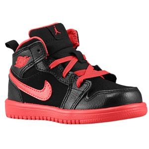 Jordan AJ 1 Mid   Girls Toddler   Basketball   Shoes   Black/Bright Grape/White/Vivid Pink