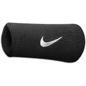 Nike Swoosh Doublewide Wristbands   Mens   Football   Accessories   Black/White