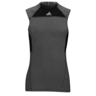 adidas Techfit Compression Sleeveless Top   Mens   Training   Clothing   Dark Grey Heather/Black/Tech Grey