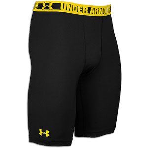 Under Armour Heatgear Sonic Long Compression Shorts   Mens   Training   Clothing   Black/Taxi