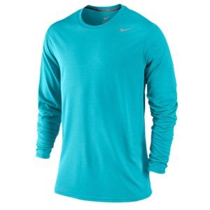 Nike Legend Dri FIT L/S T Shirt   Mens   Training   Clothing   Gamma Blue/Carbon Heather/Matte Silver