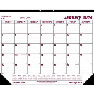 2014 Brownline Monthly Desk Pad, Virgin Paper, 22 x 17