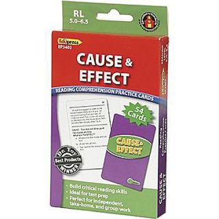 Edupress Reading Comprehension Practice Card, Cause and Effect, Reading Level 5.0   6.5
