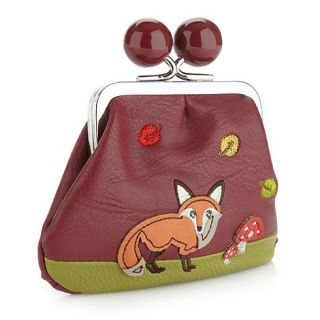 Mantaray Dark red applique fox coin purse