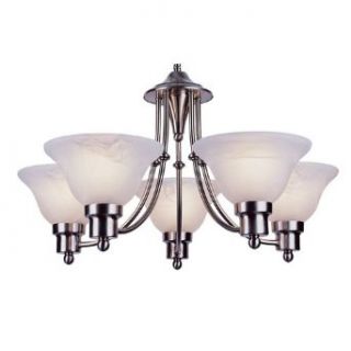 Trans Globe PL 6545 BN Payson   Five Light Mini Chandelier, Brushed Nickel Finish with Alabaster Glass    