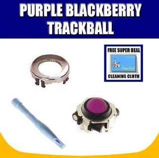 Purple Blackberry Trackball / Joystick / Navigate / Pearl / Ring Repair Replacement Fix Fixing for Rim Blackberry Pearl 8100 8130 Curve 8300 8310 8320 8800 8820 8830 Plus Opening Tool with Exclusive FREE Complimentary Super Deal Micro Fiber Cleaning Cloth