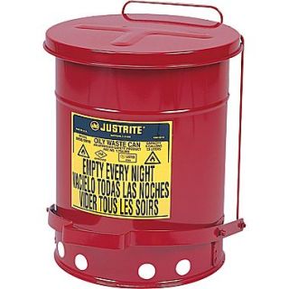 SoundGuard™ Flame Retardant Wear Resistant Non Combustible Red Oily Waste Can, 10 Gallon
