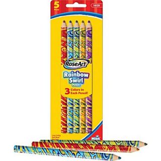 RoseArt Rainbow Jumbo Colored Pencils, 5/Pack