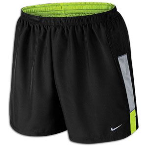 Nike Dri Fit 5 Woven Reflective Shorts   Mens   Running   Clothing   Anthracite/Venom Green/Venom Green/Reflect Silver