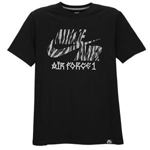 Nike Air Force 1 Safari Pattern T Shirt   Mens   Casual   Clothing   Black/Wolf Grey