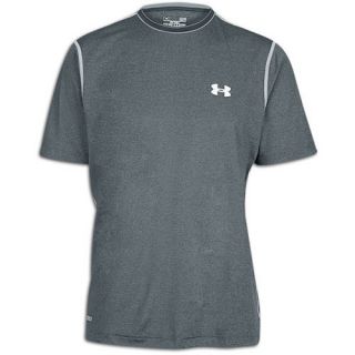 Under Armour Heatgear Sonic Fitted S/S T Shirt   Mens   Training   Clothing   Carbon Heather/White