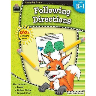 Ready Set Learn Following Directions Grd K 1 (9781420659337) Teacher Created Resources Staff Books