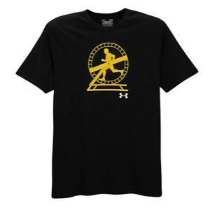 Under Armour HeatGear Graphic Running T Shirt   Mens   Running   Clothing   Black/Taxi/White