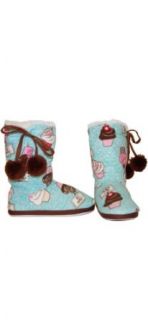 PJ Salvage Cupcake Choices Flannel Slipper Boot (Sml) Slipper Socks