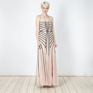 Pearce II Fionda Designer pale pink satin trimmed occasion dress